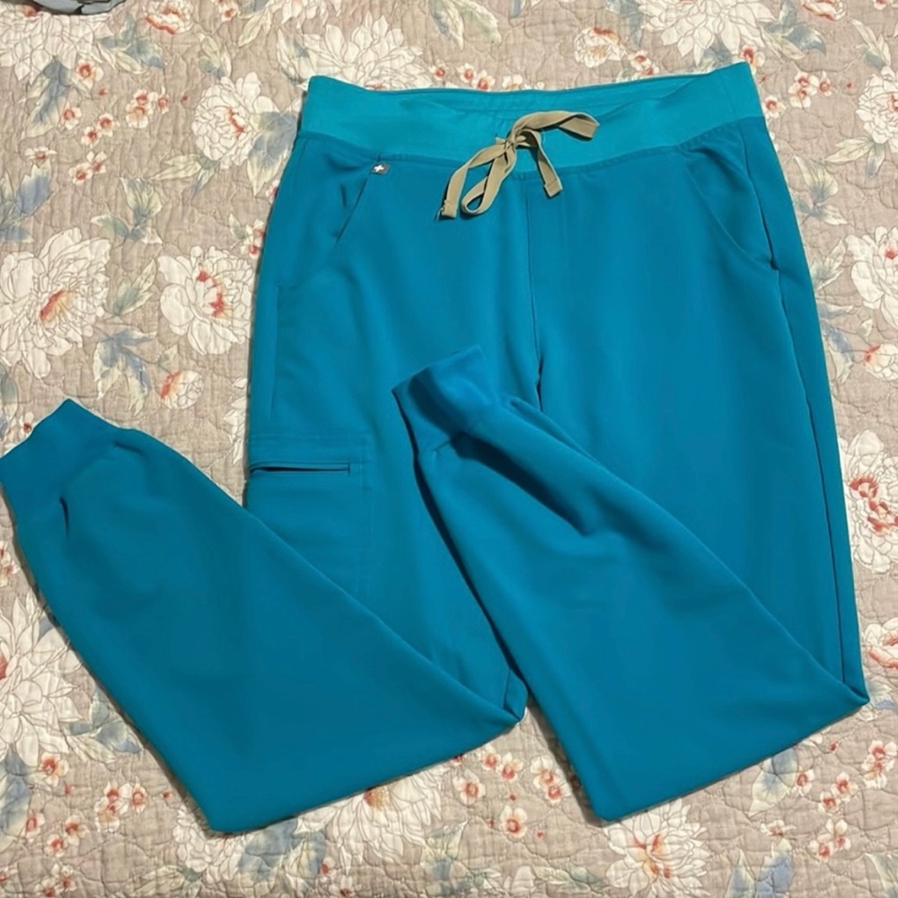 Figs Teal Jogger Pants- Small